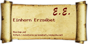 Einhorn Erzsébet névjegykártya